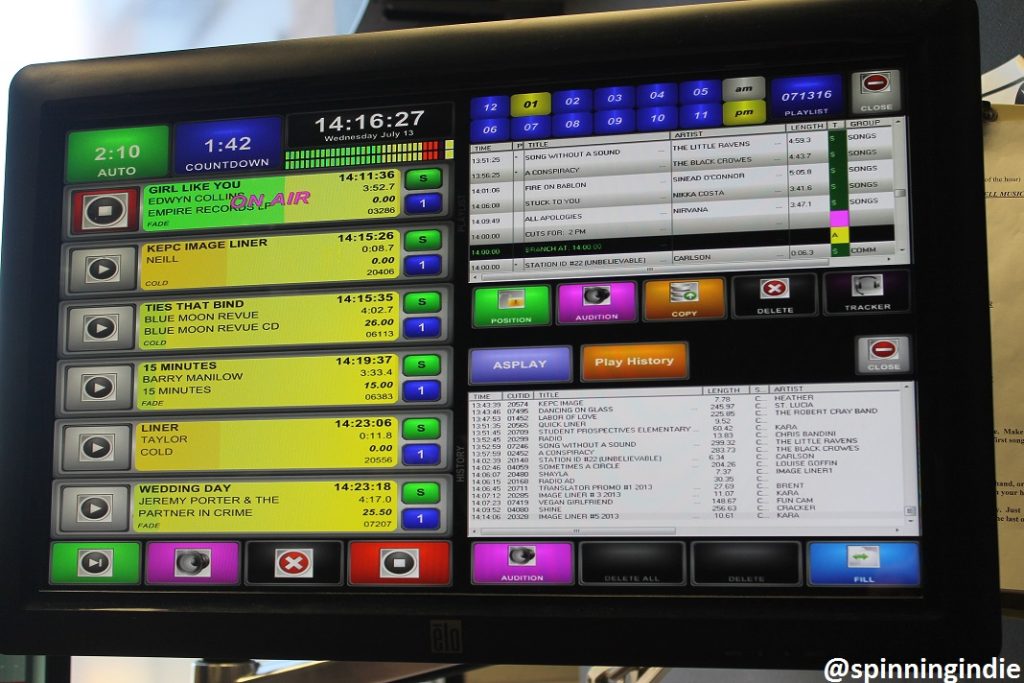 Automated playlist at KEPC. Photo: J. Waits