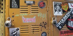 Lockers at college radio station KUCI. Photo: J. Waits