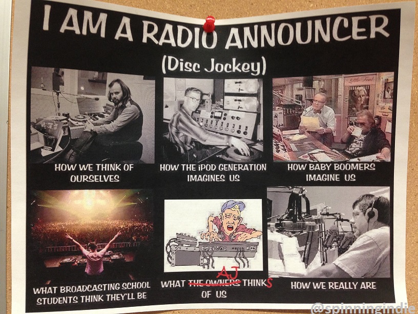 Radio announcer sign at KEPC. Photo: J. Waits