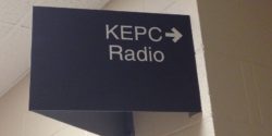 KEPC sign at the college radio station. Photo: J. Waits