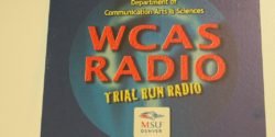 WCAS Radio flyer at the MSU Denver college radio station. Photo: J. Waits