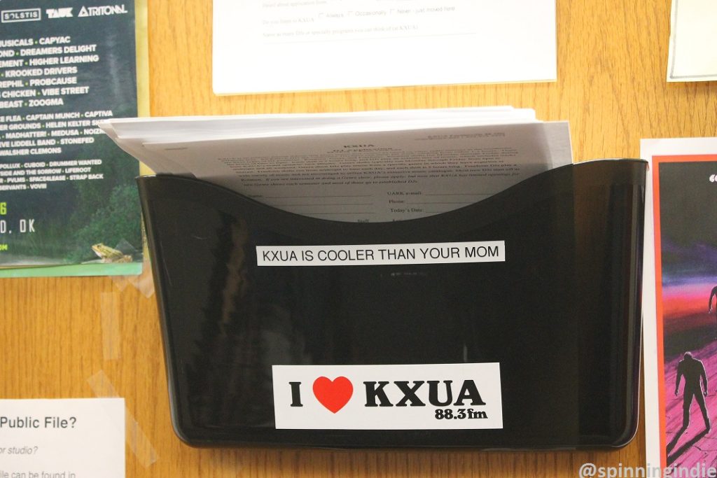 Door to KXUA office. Photo: J. Waits