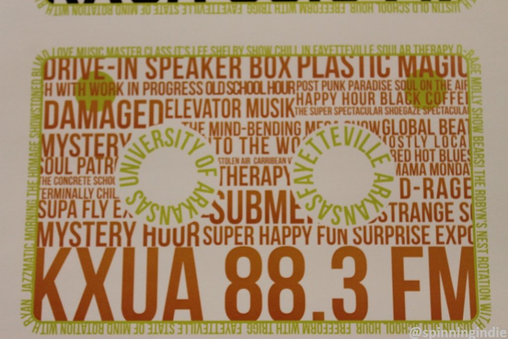 KXUA promotional piece expressing variety of programming aired on the college radio station. Photo: J. Waits