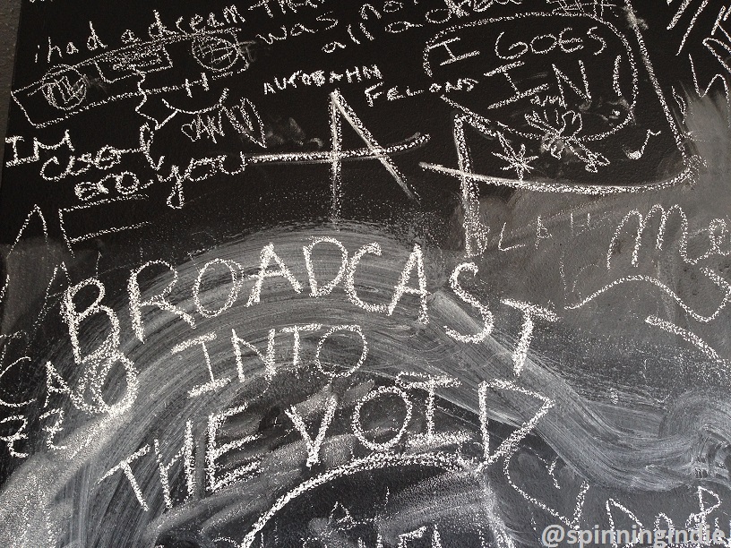 Chalkboard messages at KCHUNG. Photo: J. Waits