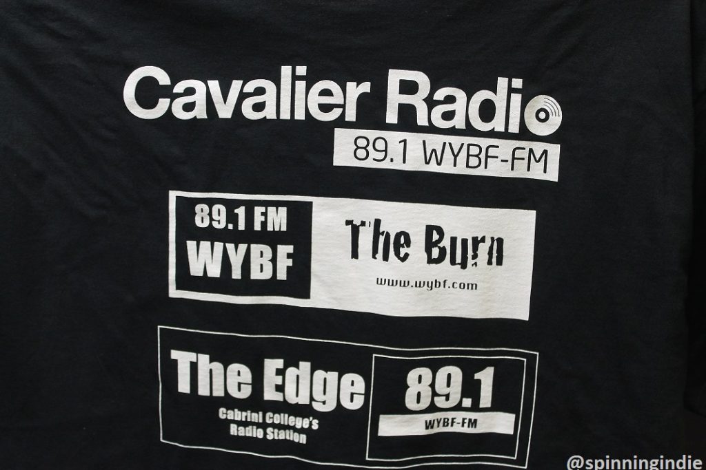 Series of WYBF logos on the back of a T-shirt. Photo: J. Waits