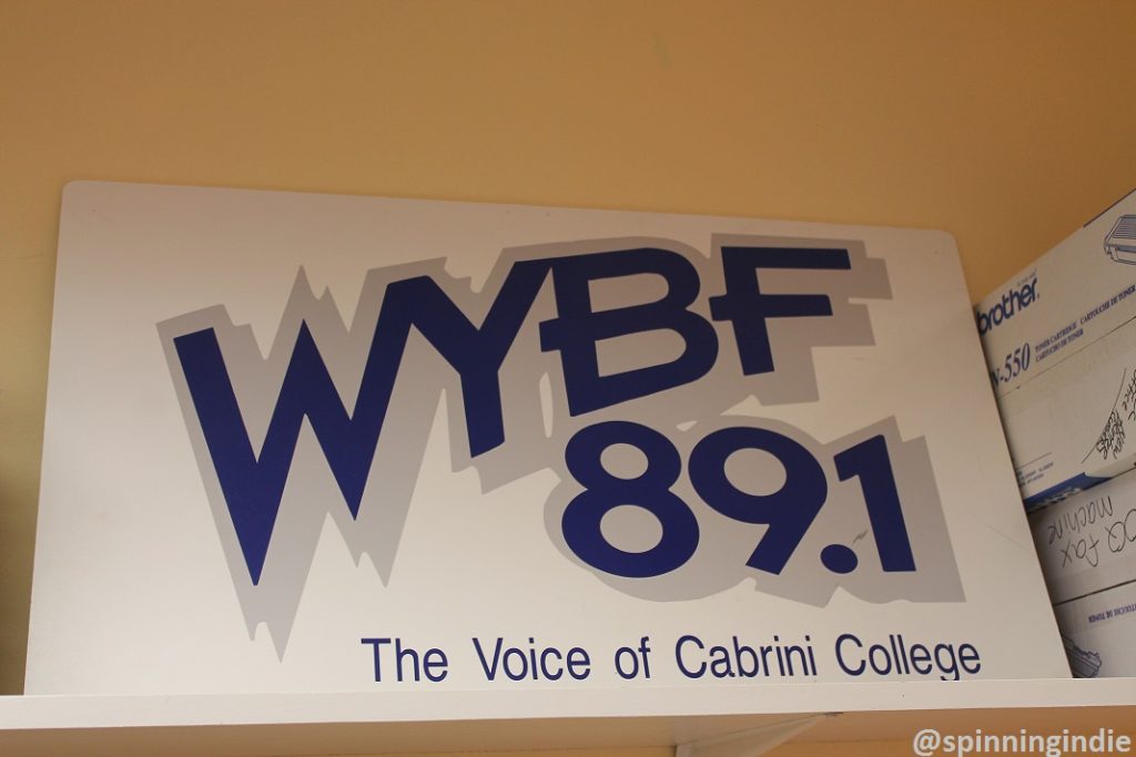 WYBF sign in station office. Photo: J. Waits