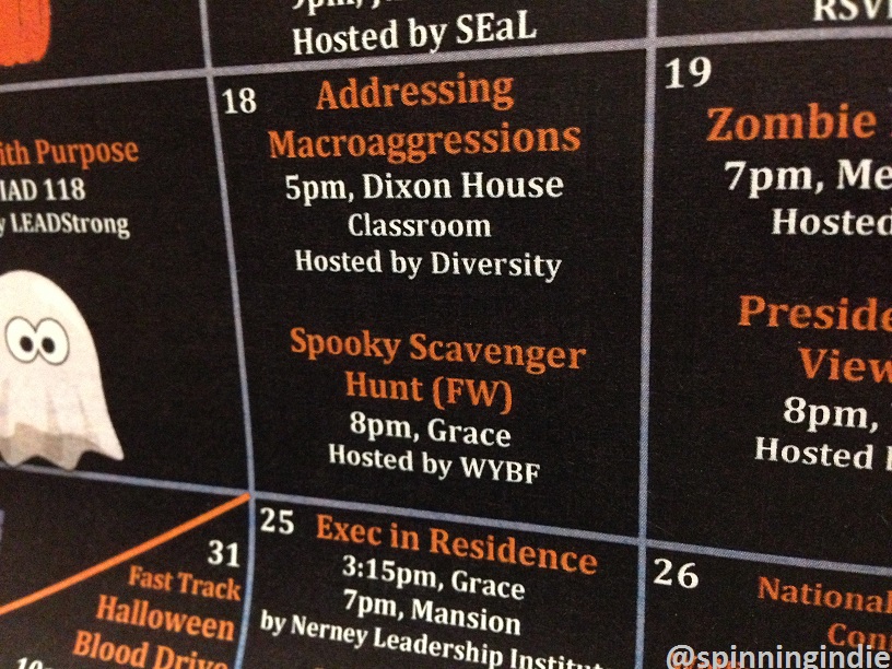 Calendar featuring WYBF's Spooky Scavenger Hunt. Photo: J. Waits