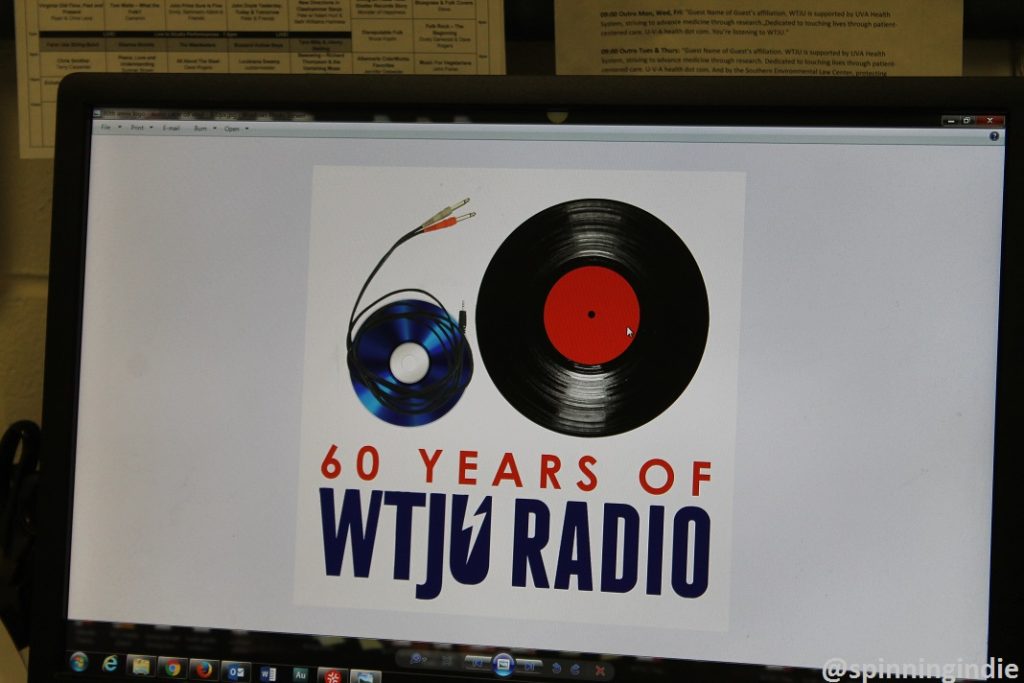 Prototype of 60th anniversary WTJU logo that Nathan Moore was working on. Photo: J. Waits