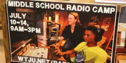 Flyer for WTJU radio camp at college radio station WTJU. Photo: J. Waits