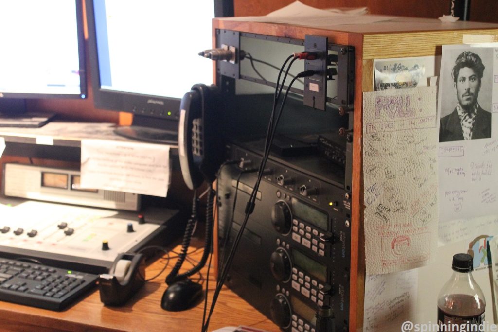 CD players, equipment in WXTJ studio. Photo: J. Waits