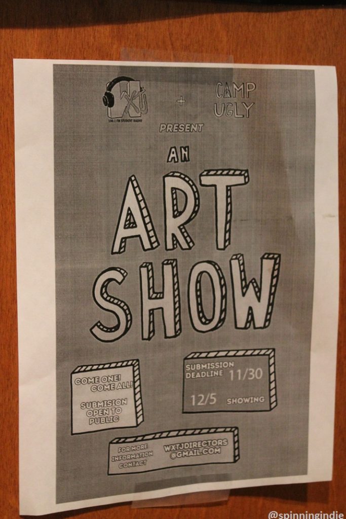 Flyer for WXTJ Art Show. Photo: J. Waits