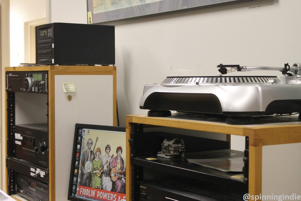 Listening station in WTJU library. Photo: J. Waits