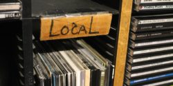 Local CDs in college radio station WDCE studio. Photo: J. Waits