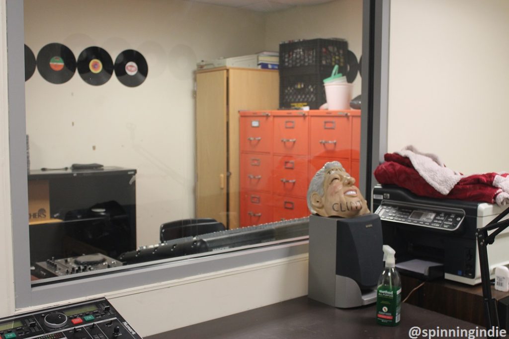 Chill room at WHCL, with view into studio. Photo: J. Waits