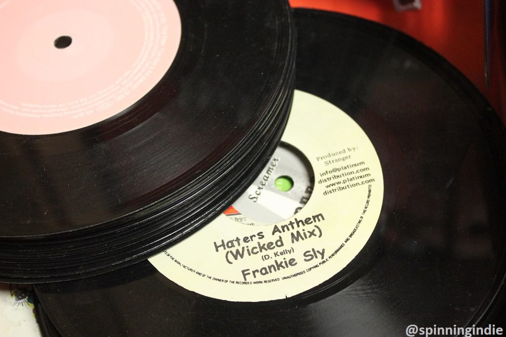 7" vinyl records at WHCL. Photo: J. Waits