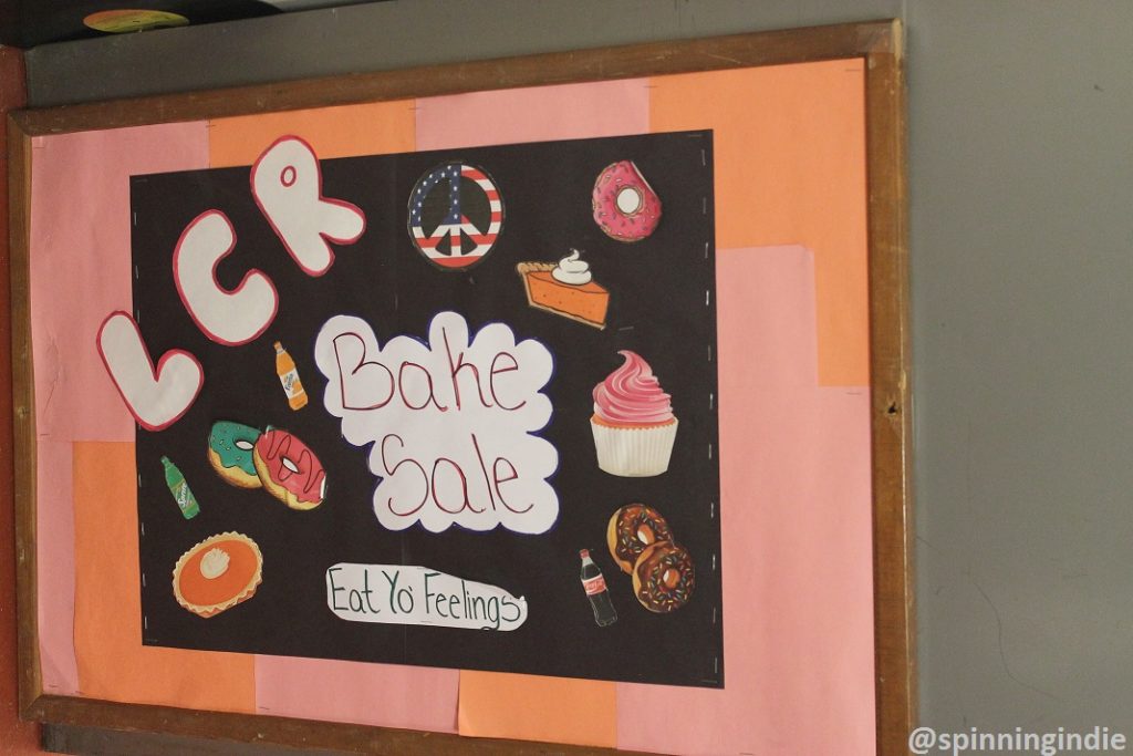 Sign for Lehman College Radio bake sale. Photo: J. Waits