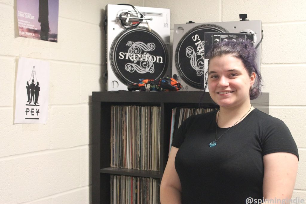 Niya Capote in Lehman College Radio lobby. Photo: J. Waits