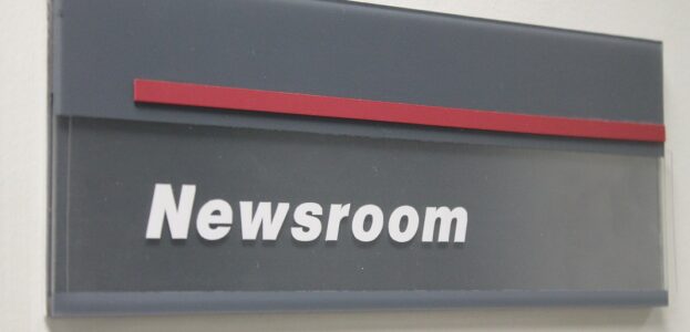 Newsroom sign at WHIP. Photo: J. Waits