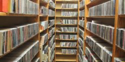 CD library at college radio station WKDU. Photo: J. Waits