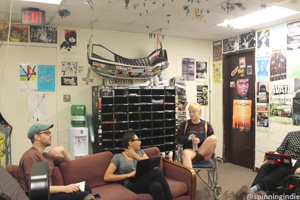 WKDU participants in the college radio station's lobby. Photo: J. Waits