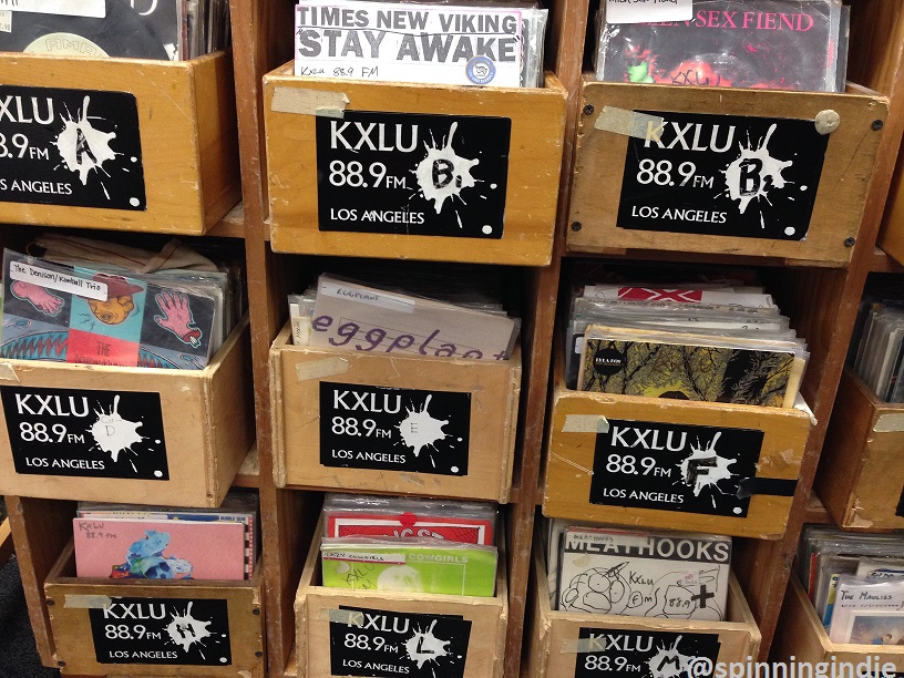 7" records at college radio station KXLU. Photo: J. Waits