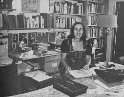 Mae Brussell at work.