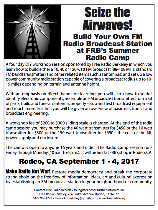 Free Radio Berkeley Radio Camp