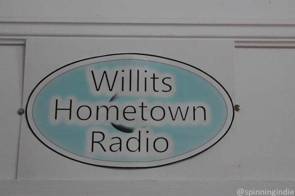 Willits Hometown Radio sign at KLLG-LP. Photo: J. Waits/Radio Survivor