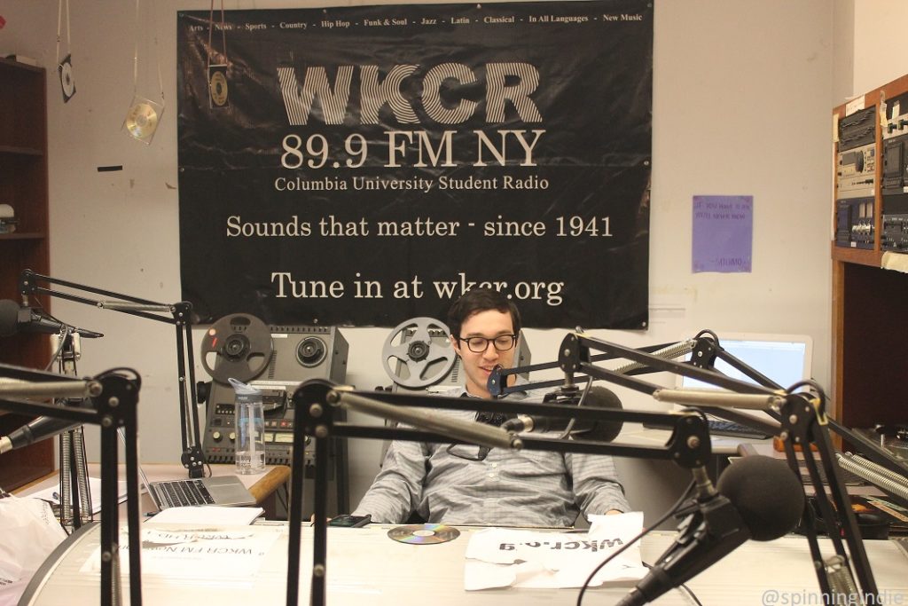 On-air studio at WKCR. Photo: J. Waits