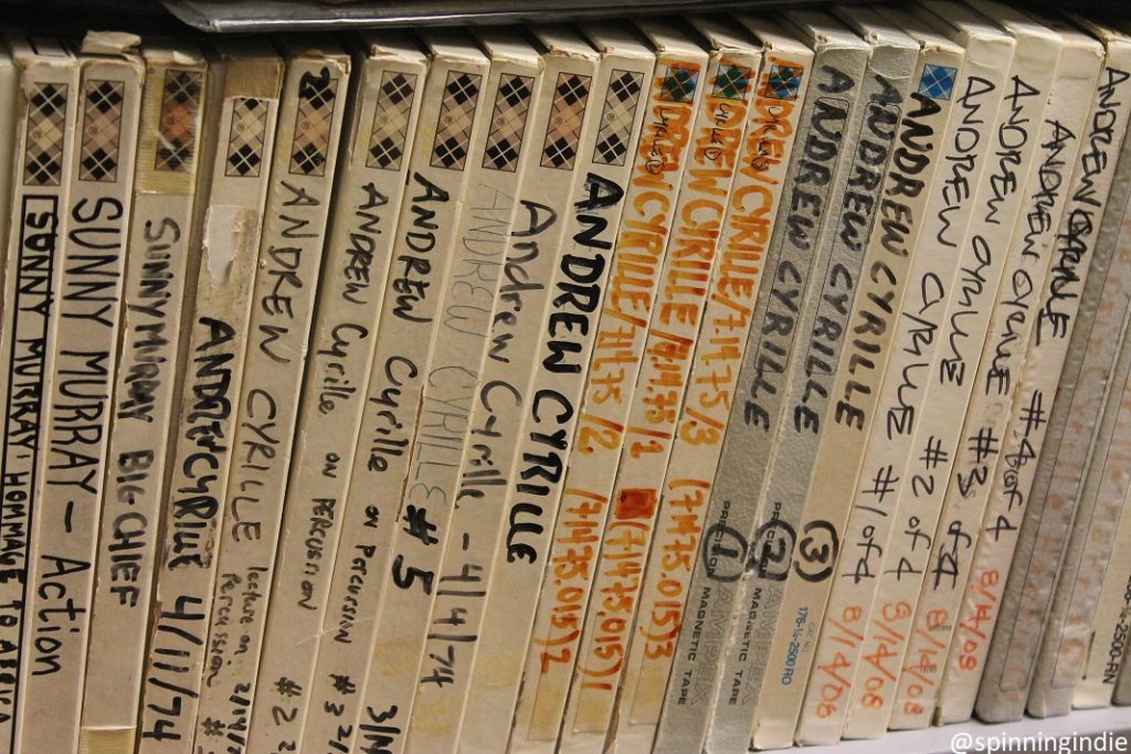 Reel-to-reel tapes at WKCR. Photo: J. Waits