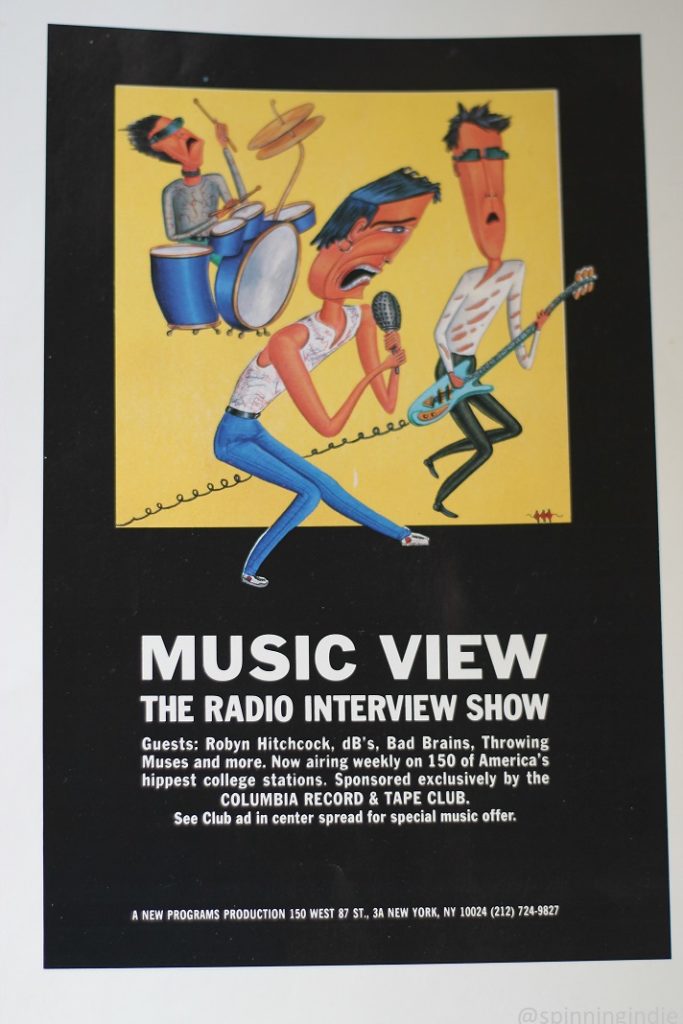 Music View - the Radio Interview Show flyer from 1987. Photo: J. Waits