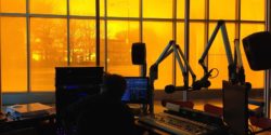 Studio at college radio station WIIT. Photo: J. Waits