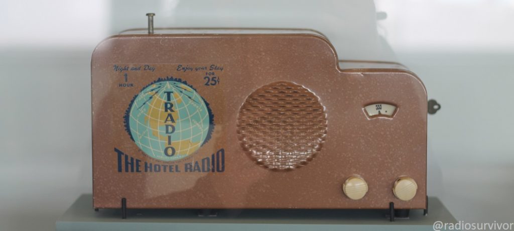 Coin-operated motel radio in "On the Radio" exhibit at SFO Museum. Photo: J. Waits