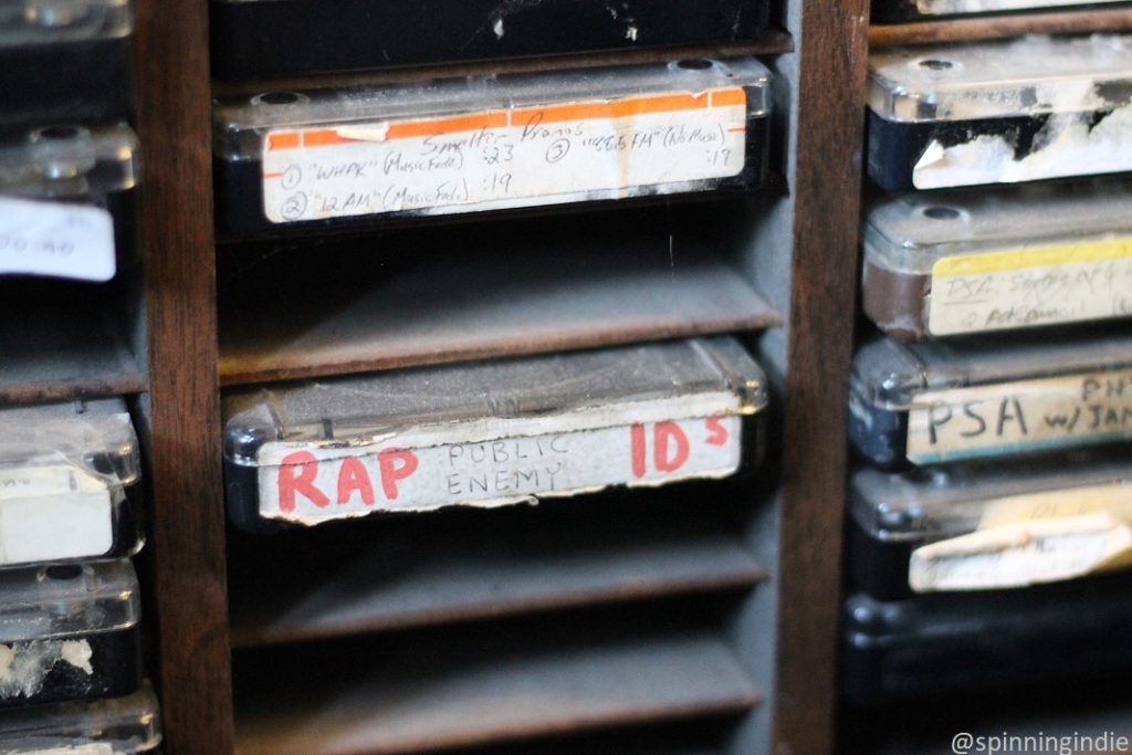 Rap station ID cart at college radio station WHPK. Photo: J. Waits