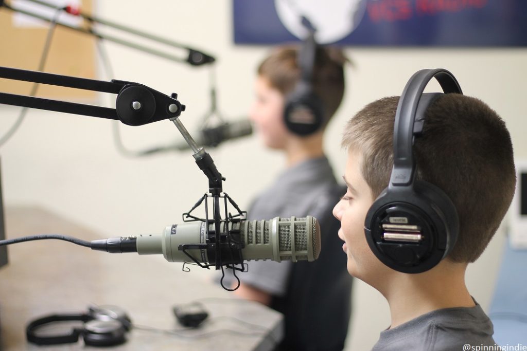 Middle school students on the air at VCS Radio. Photo: J. Waits
