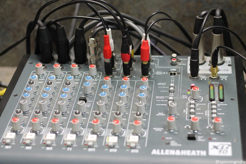 Mixing board in VCS Radio studio. Photo: J. Waits