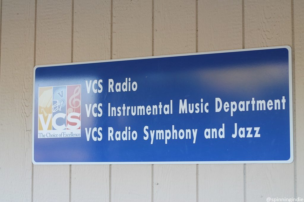 VCS Radio, VCS Instrumental Music Department, VCS Radio Symphony and Jazz sign. Photo: J. Waits