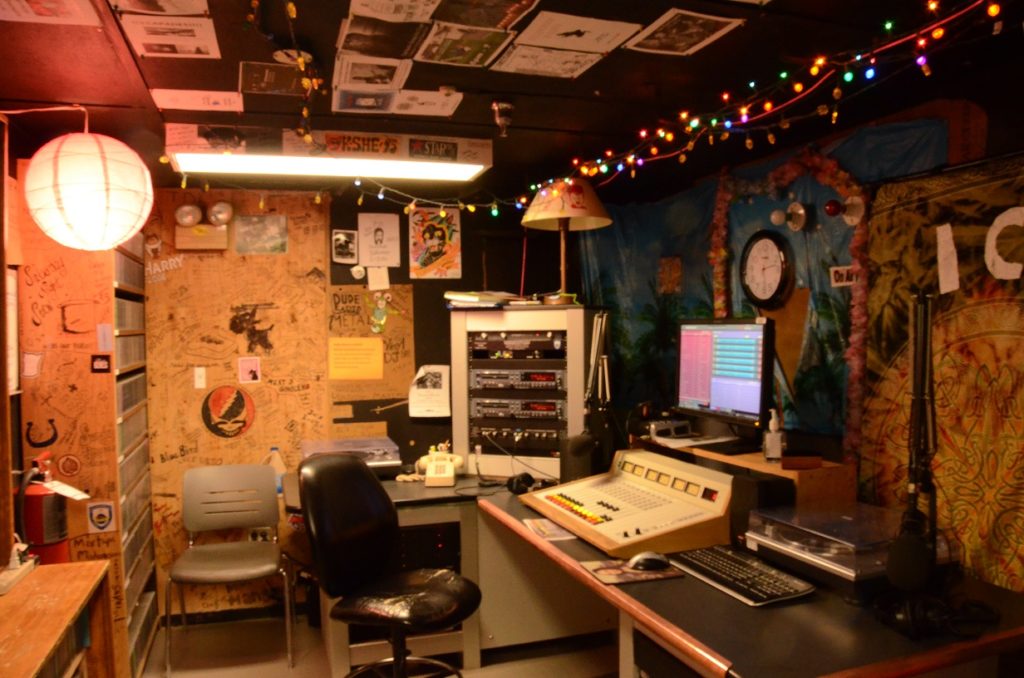 Ice Radio studio at McMurdo Station in Antarctica. Photo: Elizabeth Delaquess