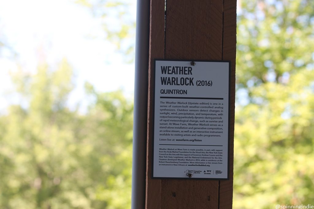 Sign for Quintron's Weather Warlock at Wave Farm. Photo: J. Waits