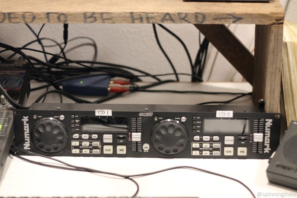 CD players in KAKX studio. Photo: J. Waits