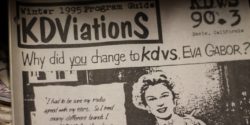 1995 copy of KDViationS program guide at college radio station KDVS. Photo: J. Waits