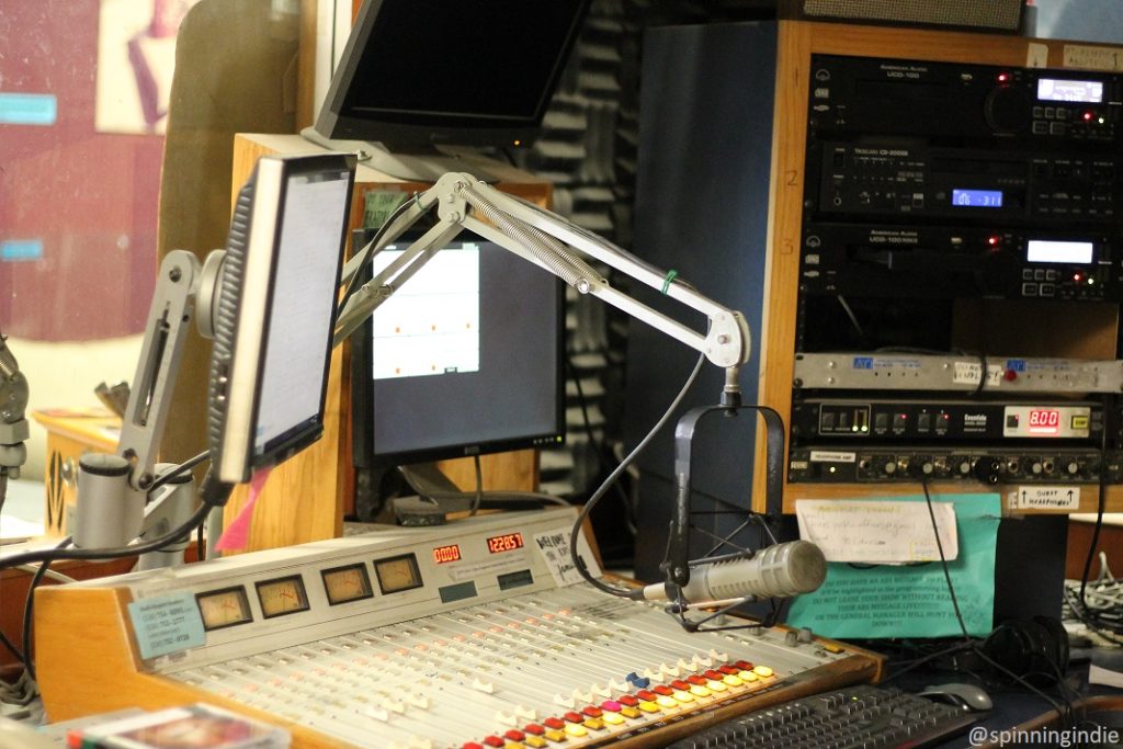 On-air studio at college radio station KDVS. Photo: J. Waits