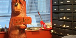 WVKR bear at the Vassar College radio station. Photo: J. Waits