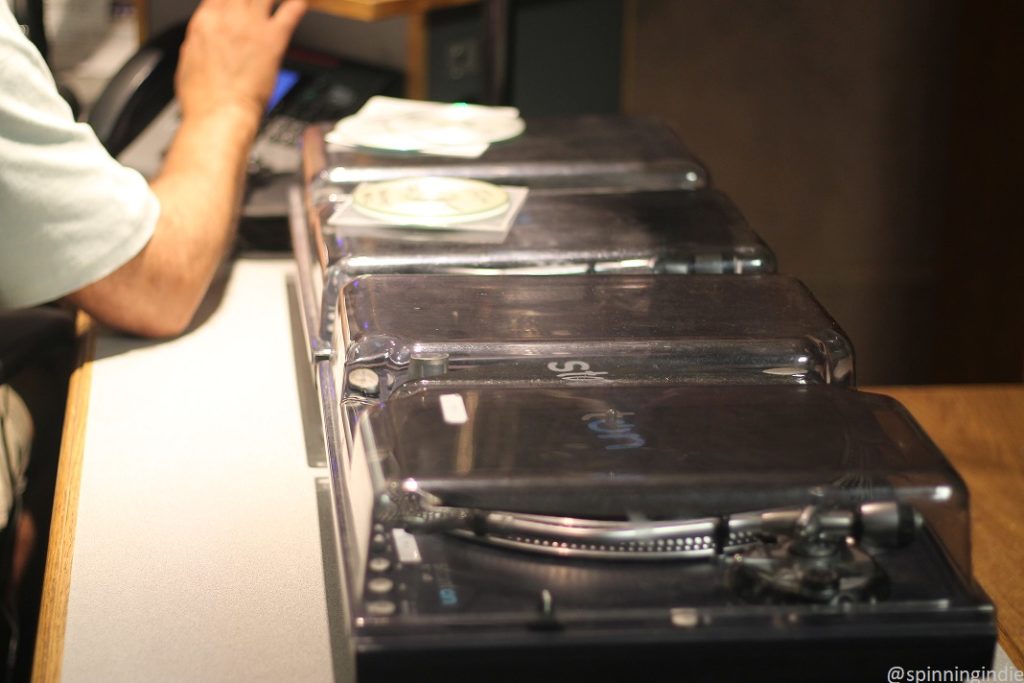 Turntables in WVKR studio. Photo: J. Waits