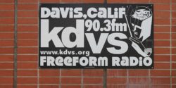 KDVS sign on the wall outside its building at UC Davis. Photo: J. Waits