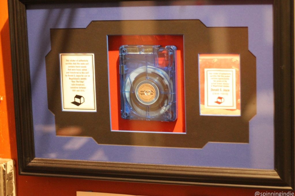 Framed Don Joyce cart and cremains at Freeform Portland. Photo: J. Waits