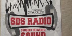 SDS radio banner at San Diego City College radio station. Photo: J. Waits/Radio Survivor