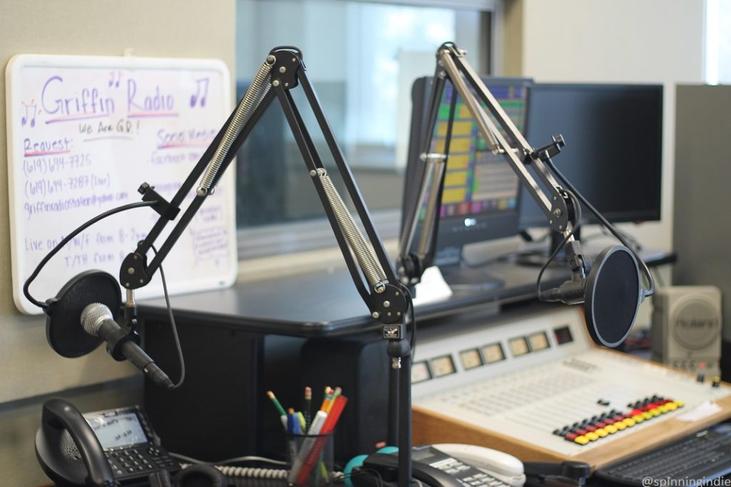 Studio at college radio station Griffin Radio. Photo: J. Waits/Radio Survivor