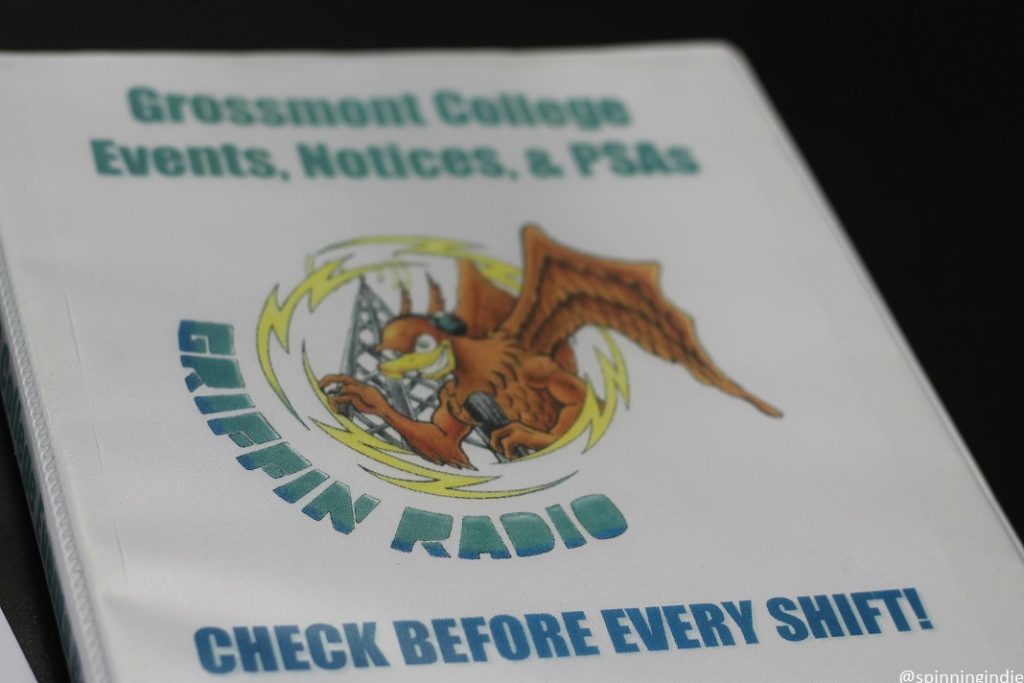 Event, notices and PSA binder at Griffin Radio. Photo: J. Waits/Radio Survivor