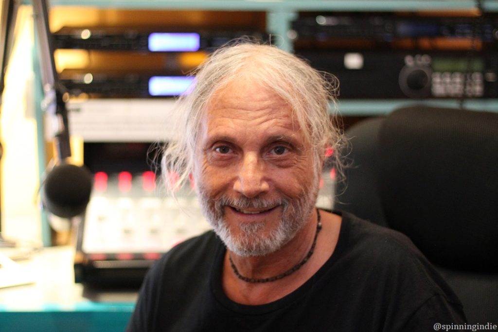 DJ Forest in the studio at community radio station Mana'o Radio. Photo: J. Waits/Radio Survivor